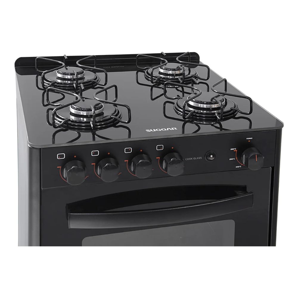 Fogão Suggar 4 Bocas Cook Glass Acendimento Automático Mesa de Vidro FGVCG410PT, , large image number 4